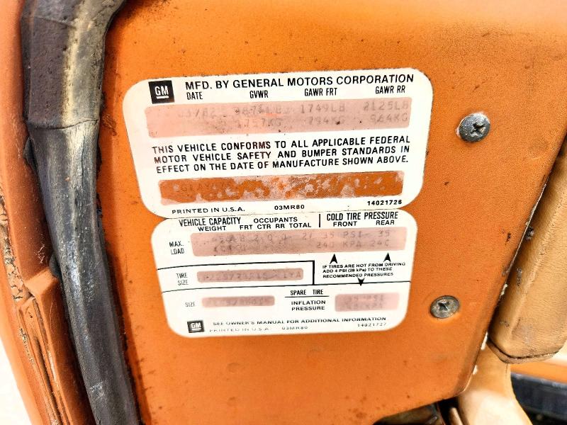 65334456 :رقم المزاد ، 1G1AY8781C5109705 vin ، 1982 Chevrolet Corvette مزاد بيع