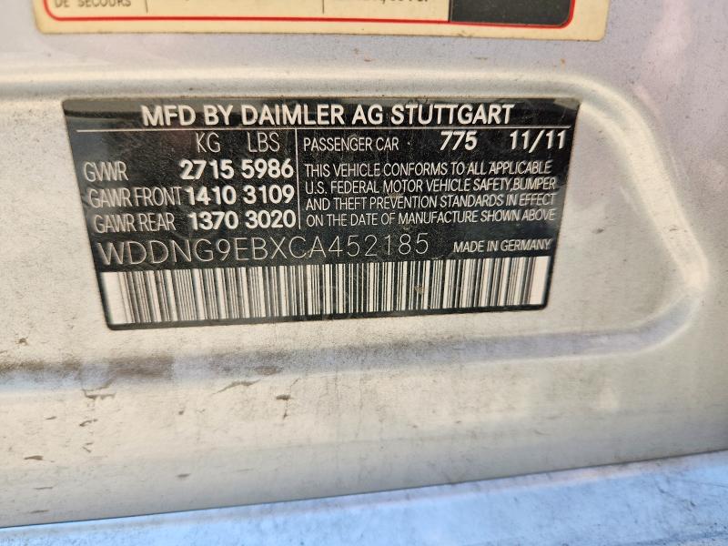 2012 Mercedes-benz S მანქანა იყიდება აუქციონზე, vin: WDDNG9EBXCA452185, აუქციონის ნომერი: 66378466