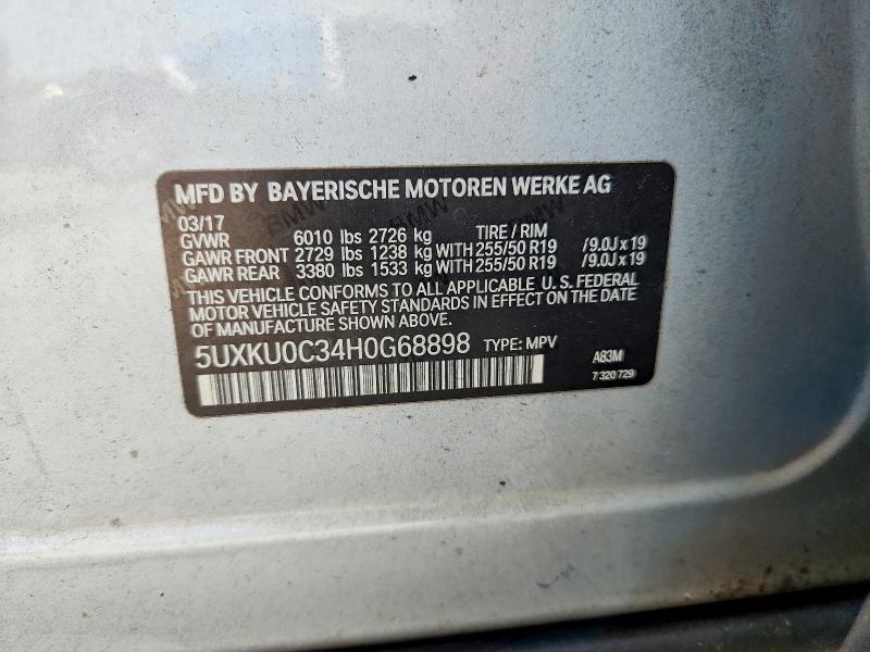 2017 Bmw X6 მანქანა იყიდება აუქციონზე, vin: 5UXKU0C34H0G68898, აუქციონის ნომერი: 66724536