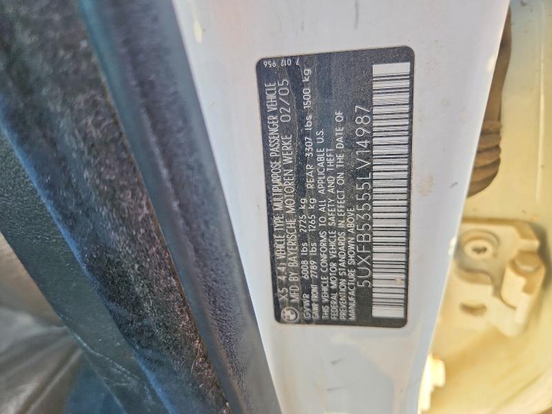 63569666 :رقم المزاد ، 5UXFB53555LV14987 vin ، 2005 Bmw X5 مزاد بيع