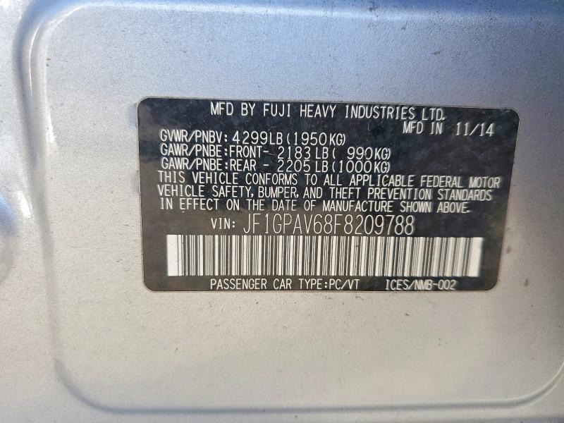 Продажа на аукционе авто 2015 Subaru Impreza, vin: JF1GPAV68F8209788, номер лота: 63773506