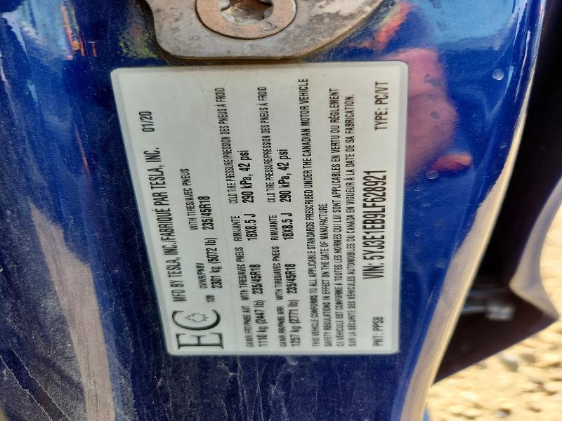 65051766 :رقم المزاد ، 5YJ3E1EB9LF628921 vin ، 2020 Tesla Model 3 مزاد بيع