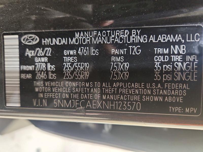 Продаж на аукціоні авто 2022 Hyundai Tucson, vin: 5NMJFCAEXNH123570, номер лоту: 65689406