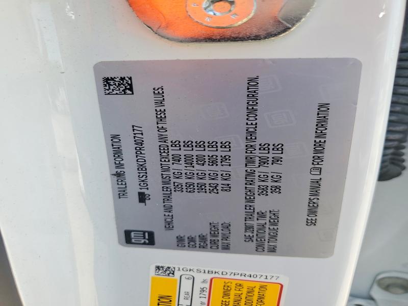 64217536 :رقم المزاد ، 1GKS1BKD7PR407177 vin ، 2023 Gmc Yukon مزاد بيع