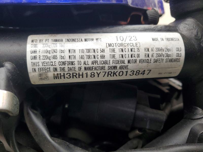 Продажа на аукционе авто 2024 Yamaha Yzfr3, vin: MH3RH18Y7RK013847, номер лота: 64961566