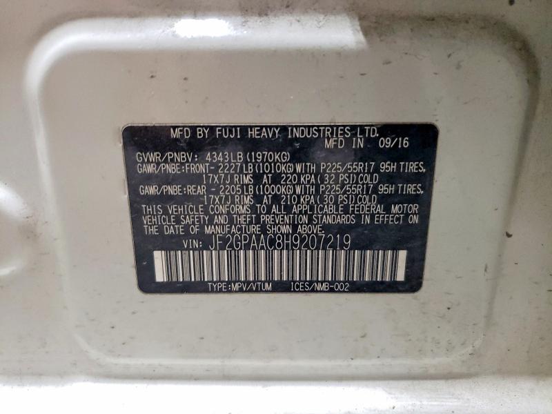 Aukcja sprzedaży 2017 Subaru Crosstrek, vin: JF2GPAAC8H9207219, numer aukcji: 64006276