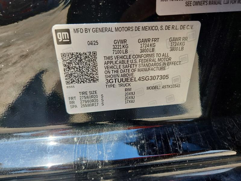 Aukcja sprzedaży 2025 Gmc Sierra, vin: 3GTUUEEL4SG307305, numer aukcji: 65478146