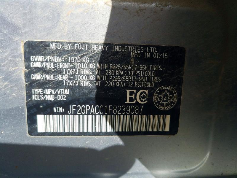 Продажа на аукционе авто 2015 Subaru Xv Crosstrek, vin: JF2GPACC1F8239087, номер лота: 61216336