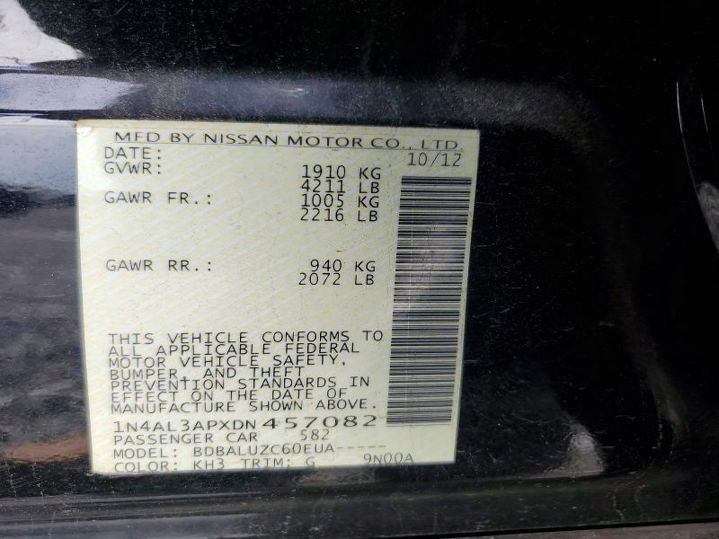 Продаж на аукціоні авто 2013 Nissan Altima, vin: 1N4AL3APXDN457082, номер лоту: 64334376