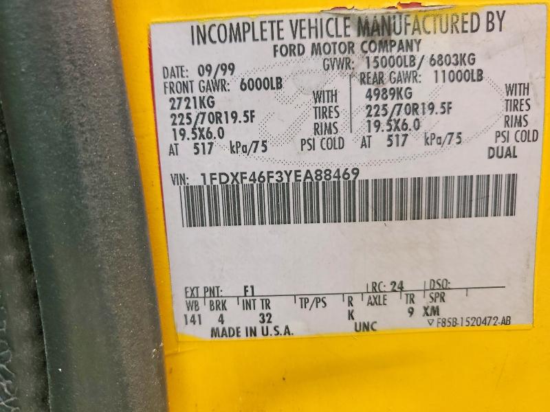 Aukcja sprzedaży 2000 Ford F450, vin: 1FDXF46F3YEA88469, numer aukcji: 63582276