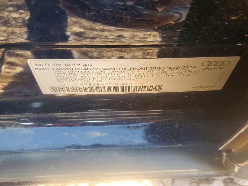 66044976 :رقم المزاد ، WAUDG78E85A536442 vin ، 2005 Audi A4 Quattro مزاد بيع