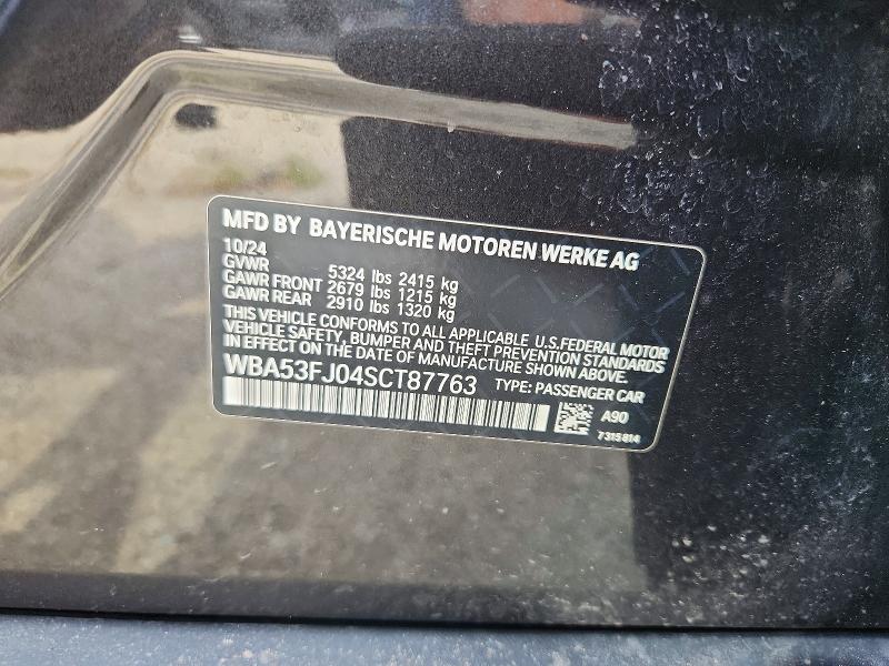 64035956 :رقم المزاد ، WBA53FJ04SCT87763 vin ، 2025 Bmw 530 مزاد بيع