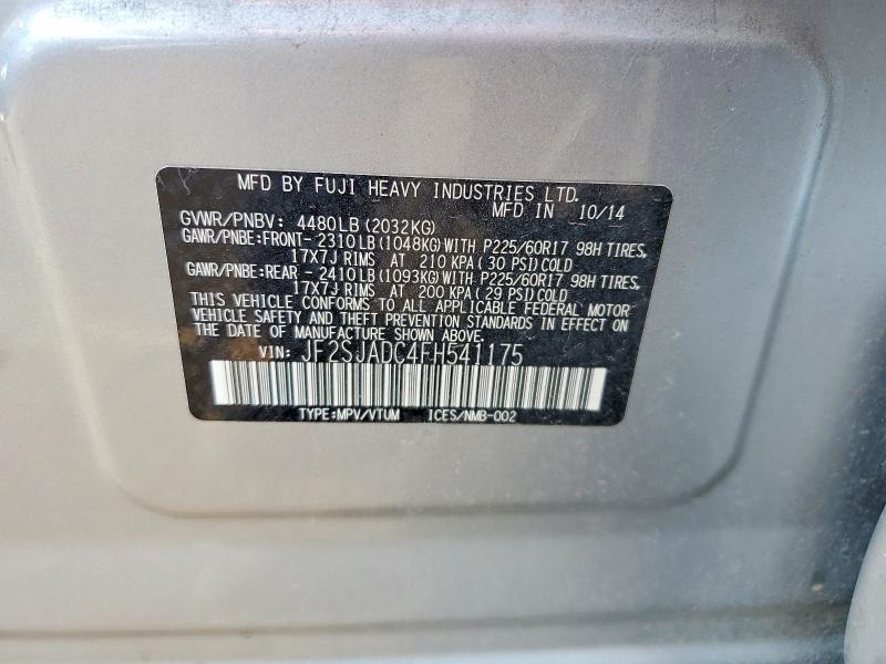 Продажа на аукционе авто 2015 Subaru Forester, vin: JF2SJADC4FH541175, номер лота: 63264166