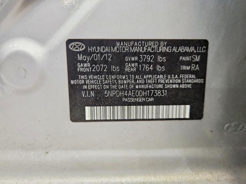 Продажа на аукционе авто 2013 Hyundai Elantra, vin: 5NPDH4AE0DH173831, номер лота: 64391806