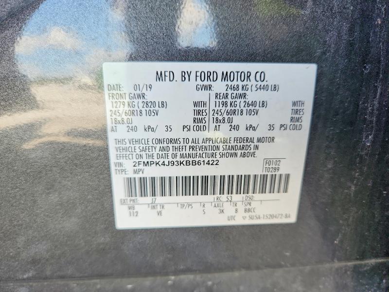 Aukcja sprzedaży 2019 Ford Edge, vin: 2FMPK4J93KBB61422, numer aukcji: 63706936
