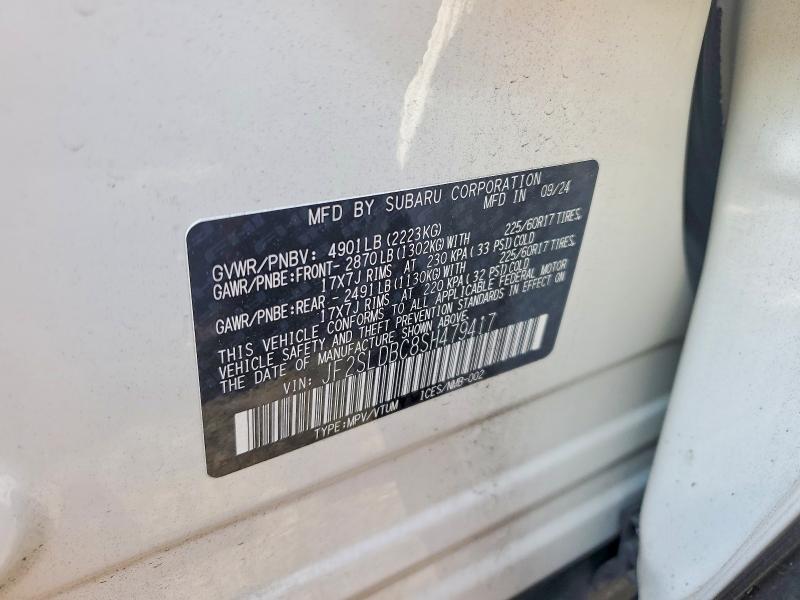 Продаж на аукціоні авто 2025 Subaru Forester, vin: JF2SLDBC8SH479417, номер лоту: 65112736