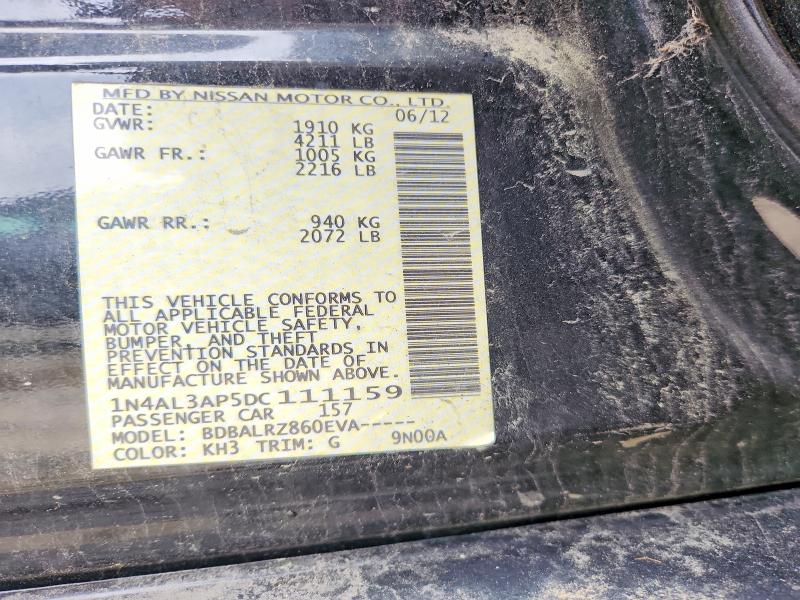63155336 :رقم المزاد ، 1N4AL3AP5DC111159 vin ، 2013 Nissan Altima مزاد بيع