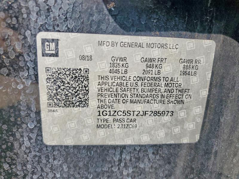Продажа на аукционе авто 2018 Chevrolet Malibu, vin: 1G1ZC5ST2JF285973, номер лота: 64241826