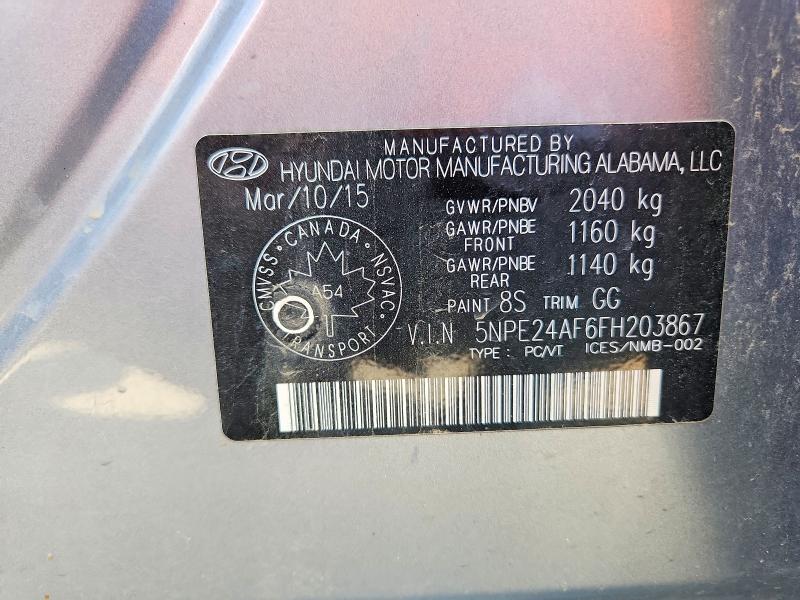 Продажа на аукционе авто 2015 Hyundai Sonata, vin: 5NPE24AF6FH203867, номер лота: 65860506