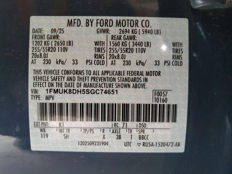 Продаж на аукціоні авто 2025 Ford Explorer, vin: 1FMUK8DH5SGC74651, номер лоту: 64953866