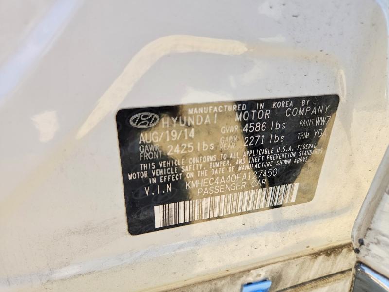 2015 Hyundai Sonata Hybrid მანქანა იყიდება აუქციონზე, vin: KMHEC4A40FA127450, აუქციონის ნომერი: 66469636