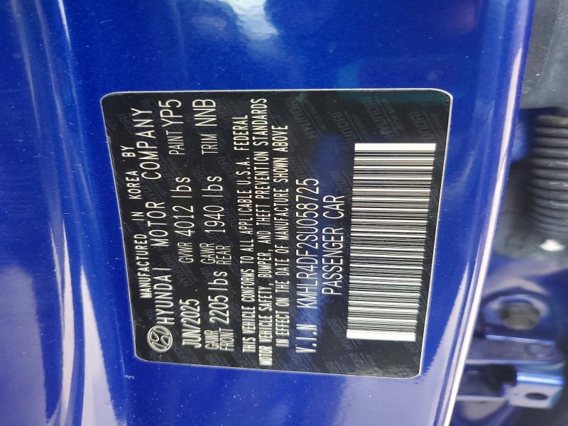 63704446 :رقم المزاد ، KMHLR4DF2SU058725 vin ، 2025 Hyundai Elantra مزاد بيع