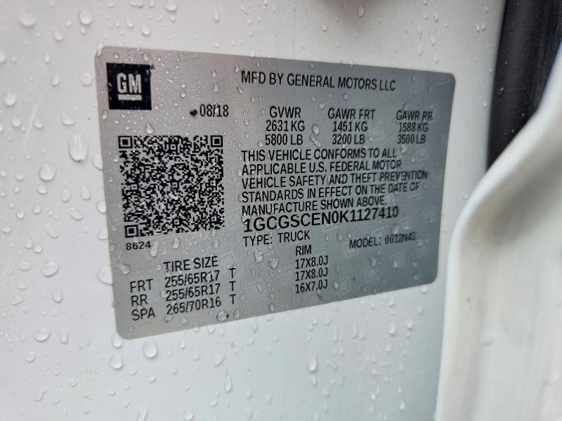 62942596 :رقم المزاد ، 1GCGSCEN0K1127410 vin ، 2019 Chevrolet Colorado مزاد بيع