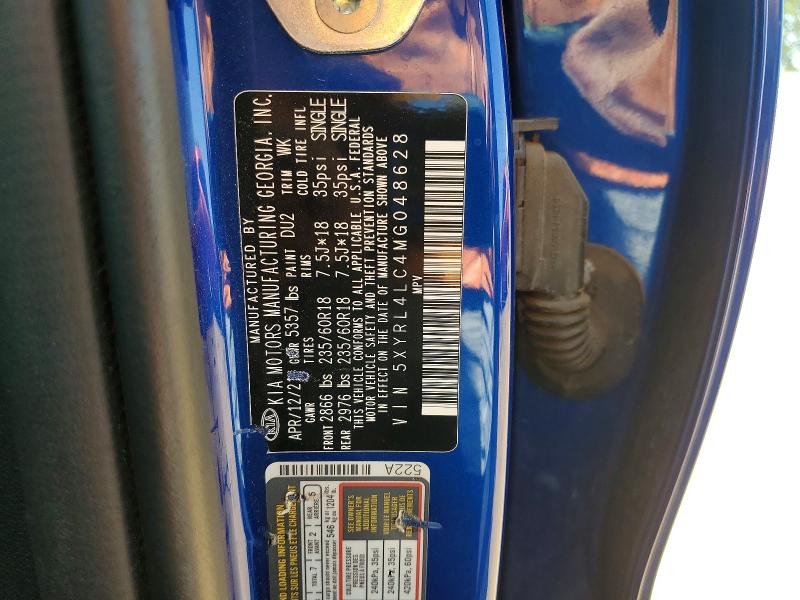 2021 Kia Sorento მანქანა იყიდება აუქციონზე, vin: 5XYRL4LC4MG048628, აუქციონის ნომერი: 64682586