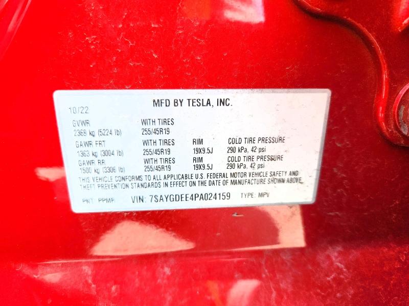 64849726 :رقم المزاد ، 7SAYGDEE4PA024159 vin ، 2023 Tesla Model Y مزاد بيع