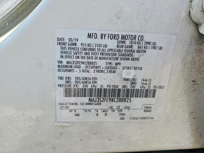 Продажа на аукционе авто 2019 Ford Ecosport, vin: MAJ3S2FE9KC288825, номер лота: 62630796