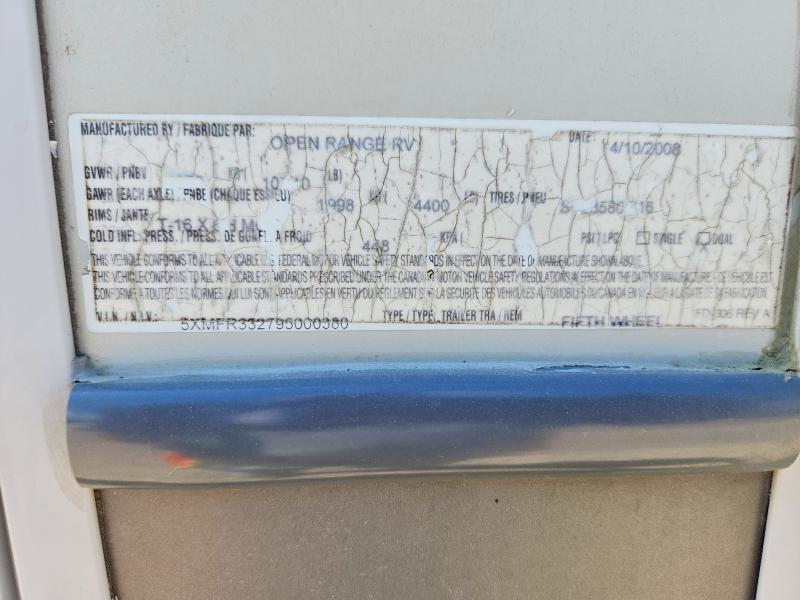 Auction sale of the 2009 Open Range Unknown, vin: 5XMFR332795000380, lot number: 62621736