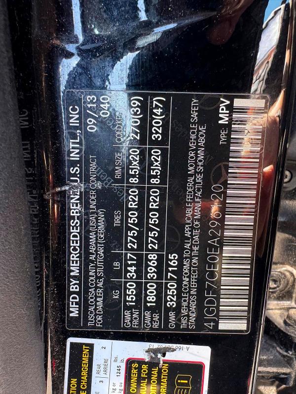 Продаж на аукціоні авто 2014 Mercedes-benz Gl, vin: 4JGDF7CE0EA296120, номер лоту: 64245306