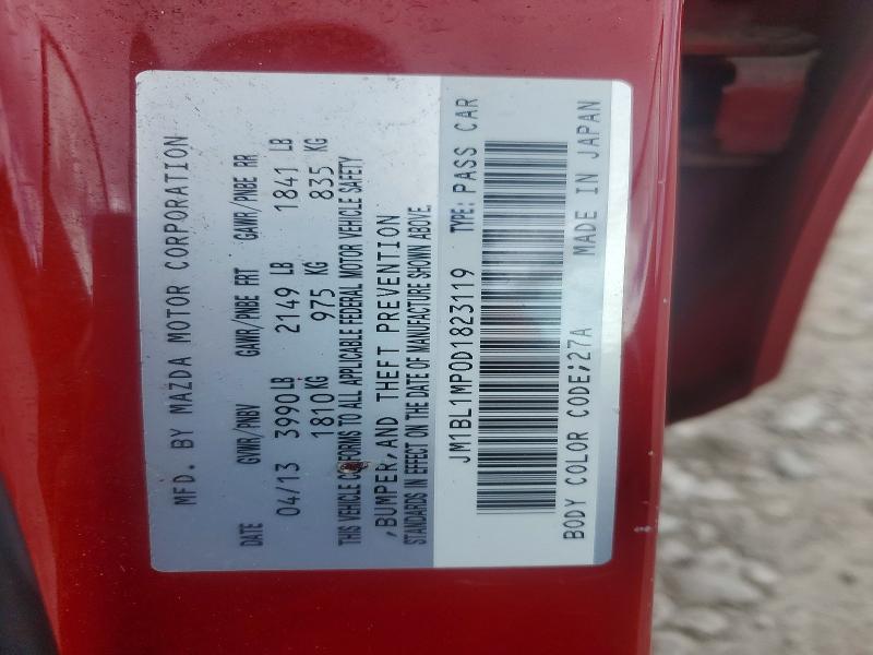 64322136 :رقم المزاد ، JM1BL1MP0D1823119 vin ، 2013 Mazda 3 مزاد بيع
