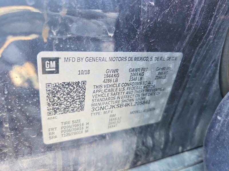 66792236 :رقم المزاد ، 3GNCJKSB4KL205841 vin ، 2019 Chevrolet Trax مزاد بيع