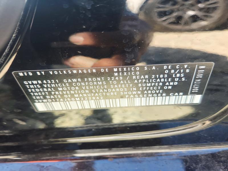 Auction sale of the 2016 Volkswagen Jetta, vin: 3VWD17AJ5GM222942, lot number: 66277506