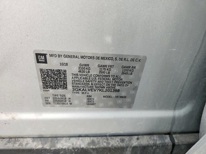 Aukcja sprzedaży 2019 Gmc Terrain, vin: 3GKALVEV7KL201398, numer aukcji: 67187056