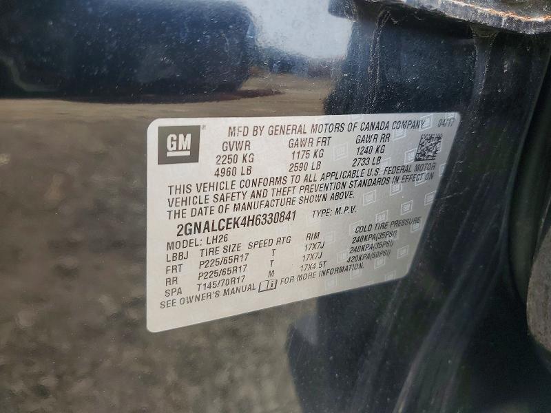 Продажа на аукционе авто 2017 Chevrolet Equinox, vin: 2GNALCEK4H6330841, номер лота: 65178796