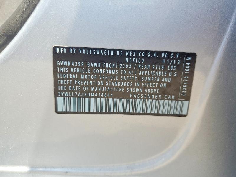 Продаж на аукціоні авто 2013 Volkswagen Jetta, vin: 3VWLL7AJXDM414844, номер лоту: 63376866