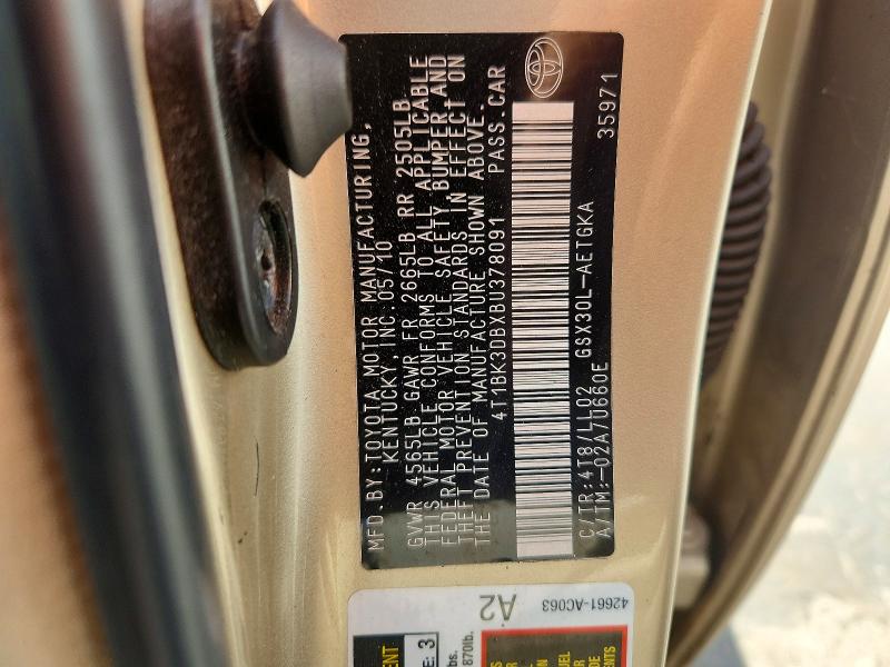 Aukcja sprzedaży 2011 Toyota Avalon, vin: 4T1BK3DBXBU378091, numer aukcji: 65630916