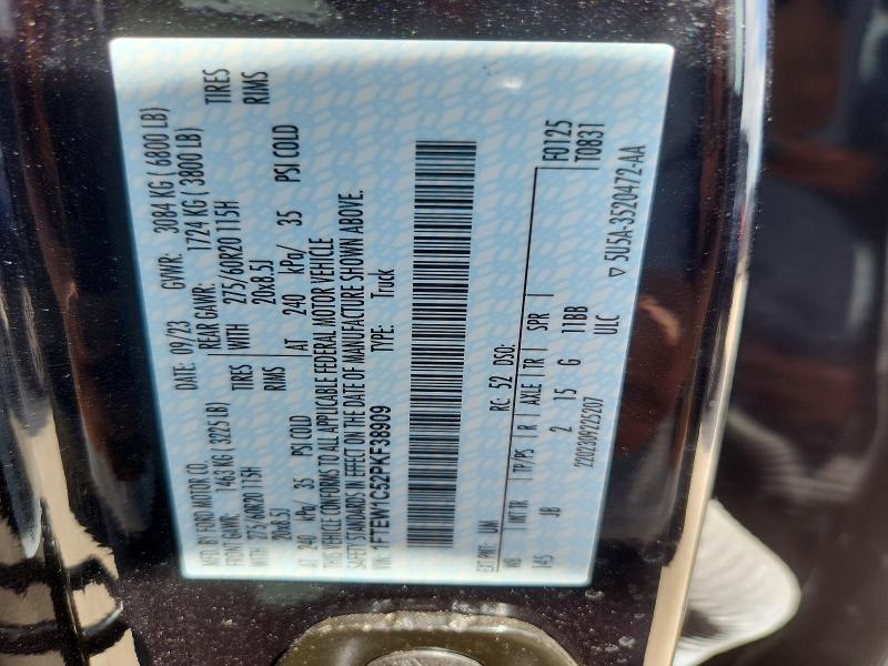 Aukcja sprzedaży 2023 Ford F150, vin: 1FTEW1C52PKF38909, numer aukcji: 65674626