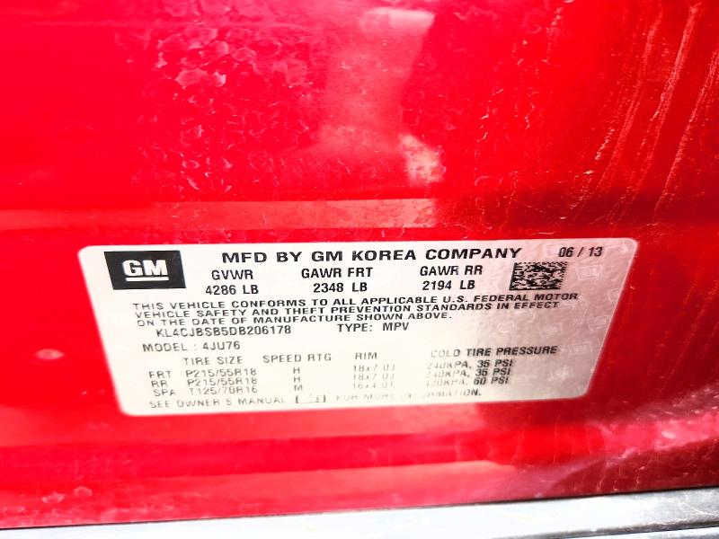 63623336 :رقم المزاد ، KL4CJBSB5DB206178 vin ، 2013 Buick Encore مزاد بيع