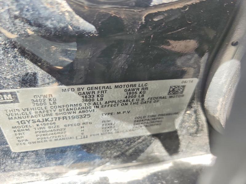 63611436 :رقم المزاد ، 1GYS4JKJ7FR198325 vin ، 2015 Cadillac Escalade مزاد بيع