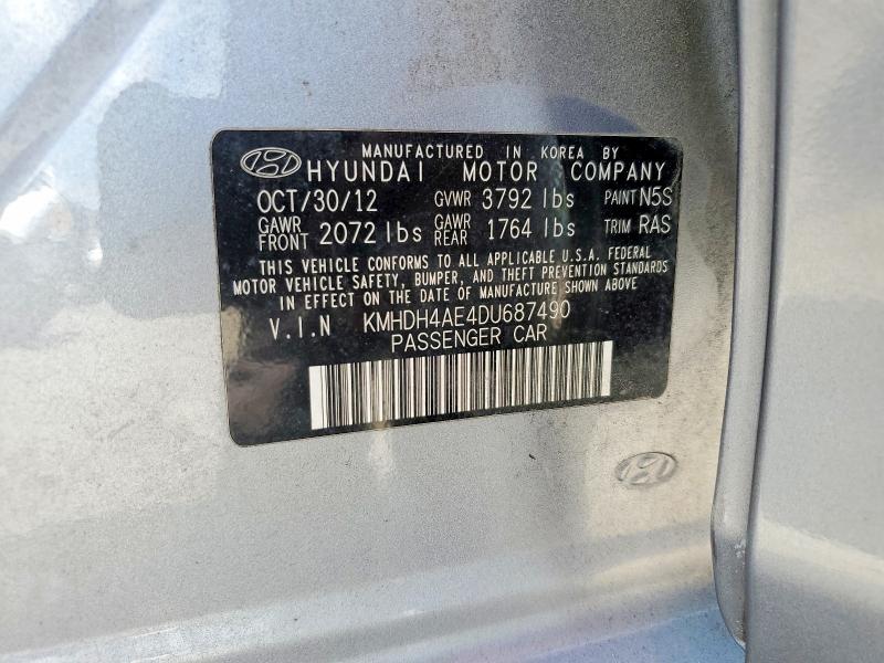 Продаж на аукціоні авто 2013 Hyundai Elantra, vin: KMHDH4AE4DU687490, номер лоту: 63792516