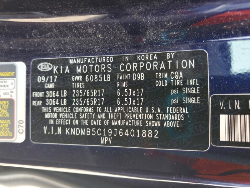 64275876 :رقم المزاد ، KNDMB5C19J6401882 vin ، 2018 Kia Sedona مزاد بيع
