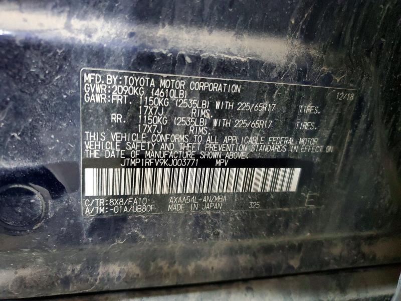 Aukcja sprzedaży 2019 Toyota Rav4, vin: JTMP1RFV9KJ003771, numer aukcji: 66864396