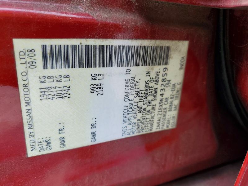 Aukcja sprzedaży 2009 Nissan Altima, vin: 1N4AL21EX9N432859, numer aukcji: 66981396