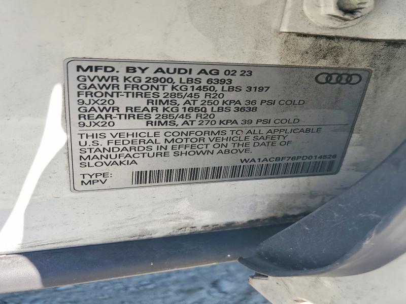 Продаж на аукціоні авто 2023 Audi Q7, vin: WA1ACBF76PD014526, номер лоту: 63418226