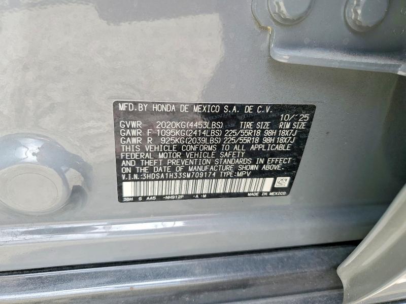 2025 Acura Adx მანქანა იყიდება აუქციონზე, vin: 3HDSA1H33SM709174, აუქციონის ნომერი: 65294906