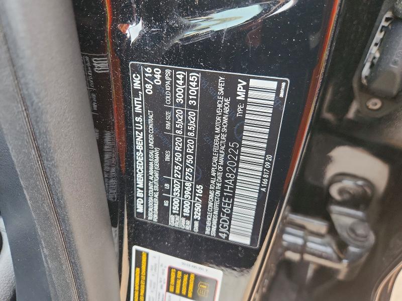 Aukcja sprzedaży 2017 Mercedes-benz Gls, vin: 4JGDF6EE1HA820225, numer aukcji: 64807116