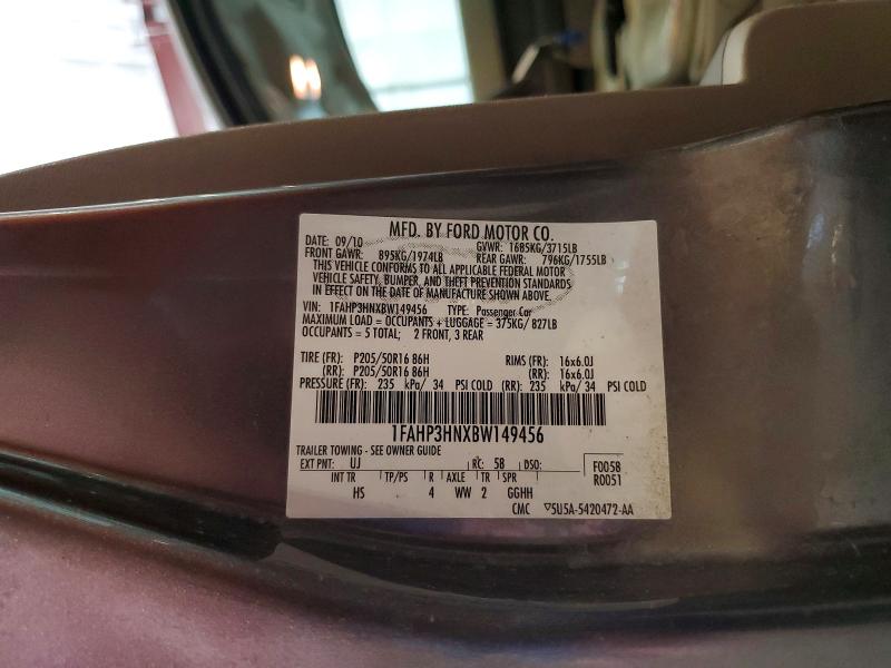 Aukcja sprzedaży 2011 Ford Focus, vin: 1FAHP3HNXBW149456, numer aukcji: 64390516